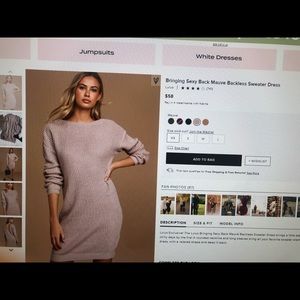 Lulus low back sweater dress